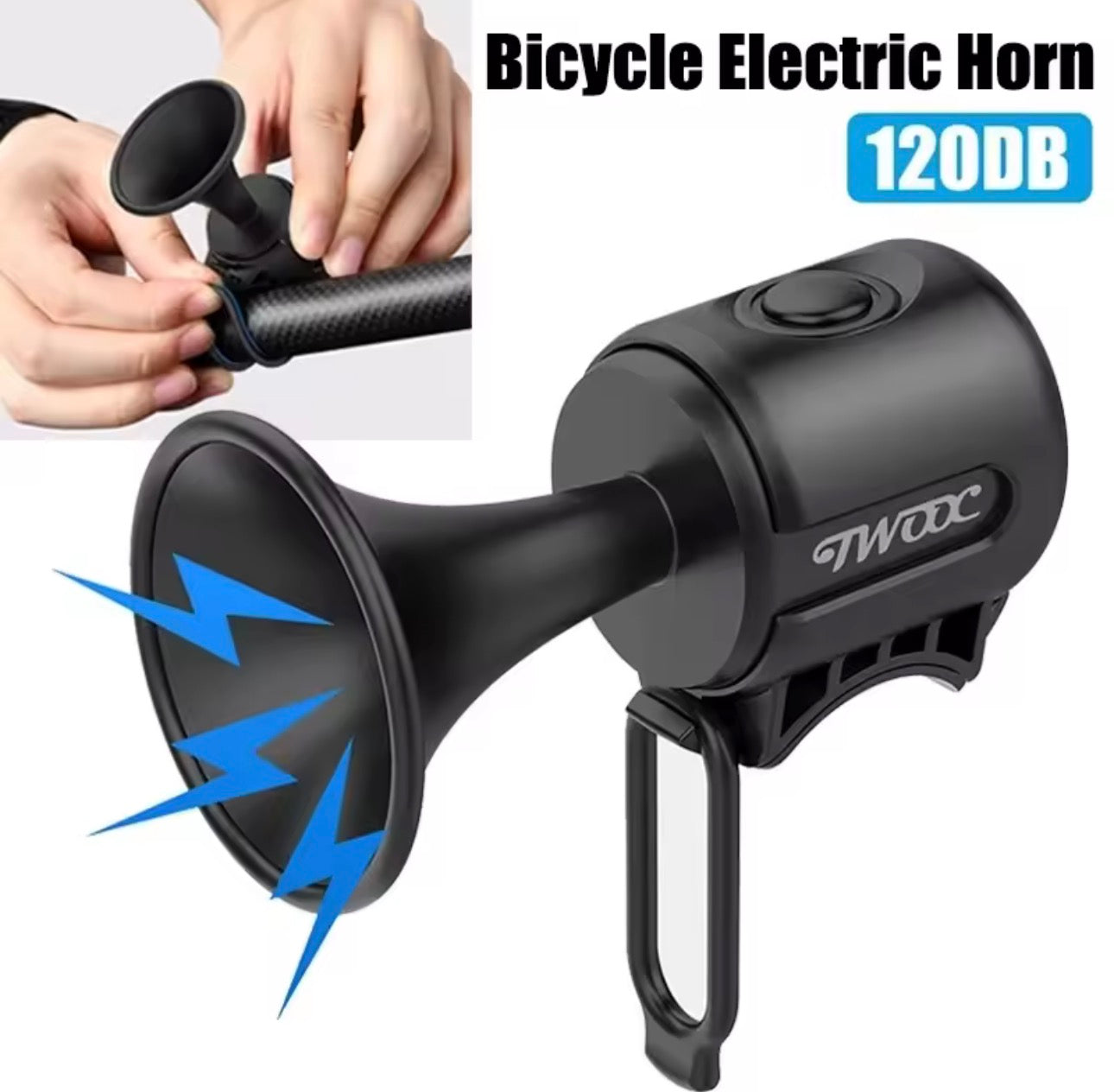 Bicycle Horn Electric Scooter Bell 120DB Waterproof Bike Horn