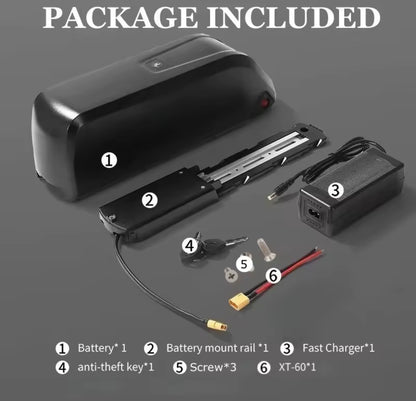 5-Pins EBike Battery 36V 48V 10Ah 15Ah 20Ah Mountain Bicycle Electric Battery Pack for 1500W 1000W 750W